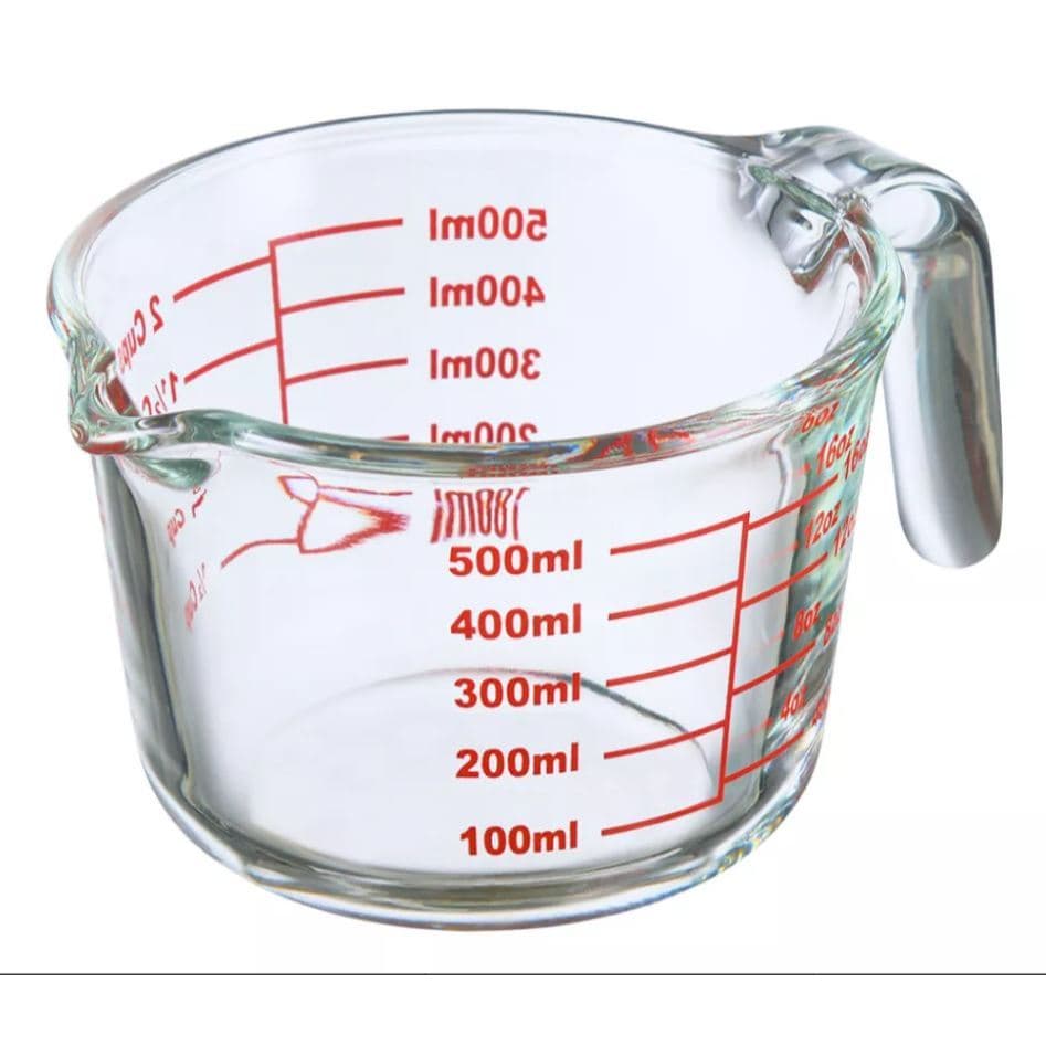 Jarra Medidora De Vidro Com Alça Resistente Clink 500ml