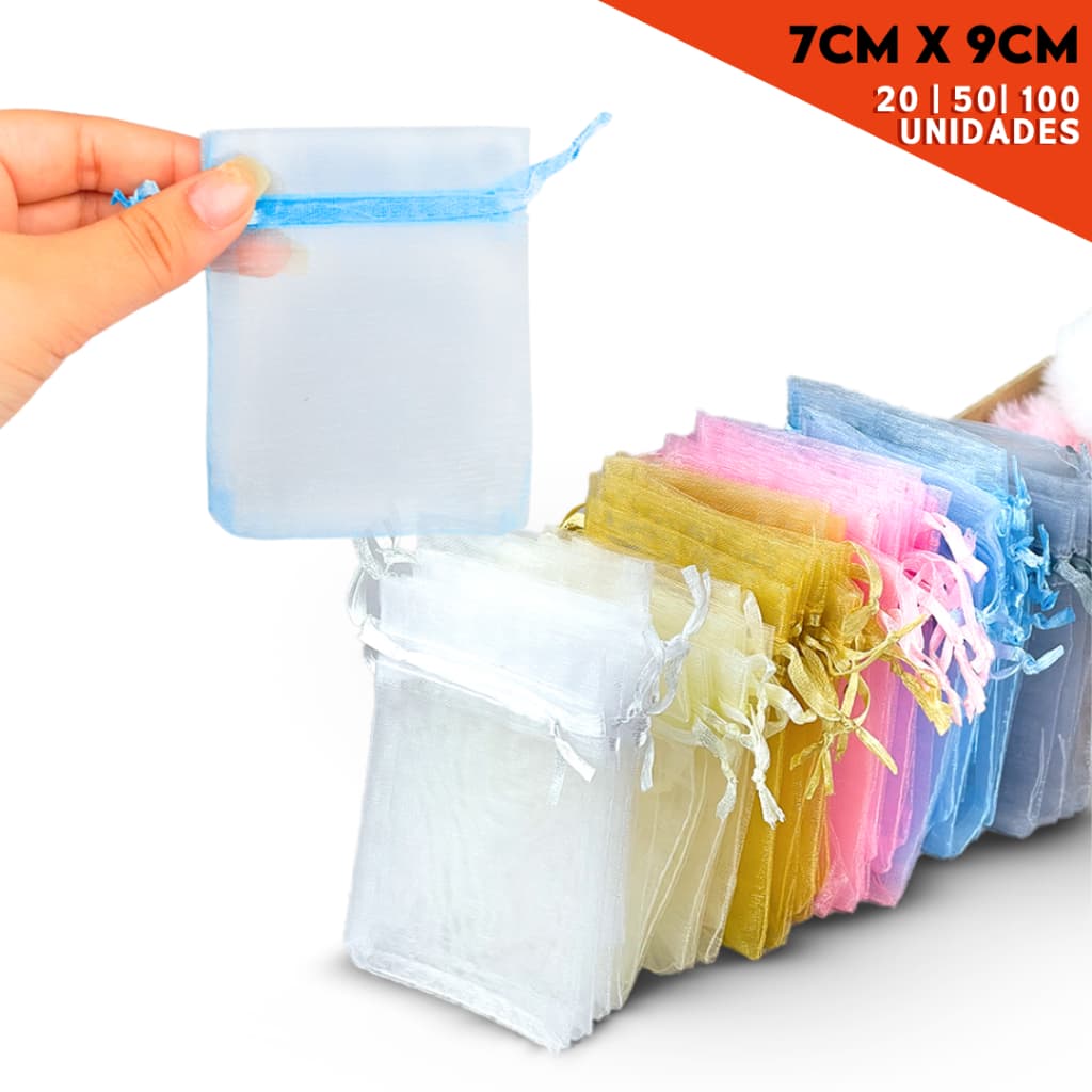 Saco Organza - Saquinho Para Lembrancinha 7x9 Diversas Cores - 20/50/100 Unidades - Nybc