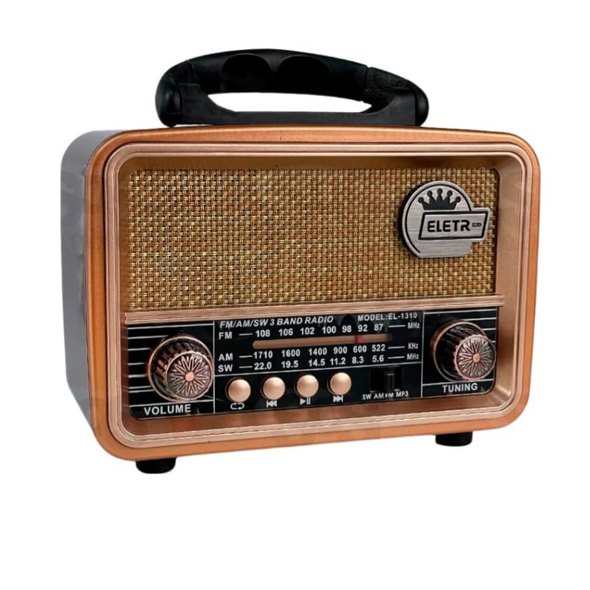 Rádio Retrô buletooth Caixa de Som Portátil Carregamento USB EL-1310