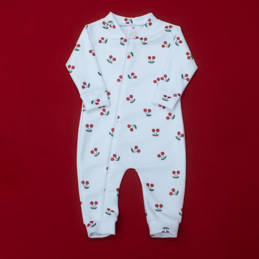 macacão bebe inverno menina macacão frio bebê feminina cerejinha quentinho macacão menina de zíper