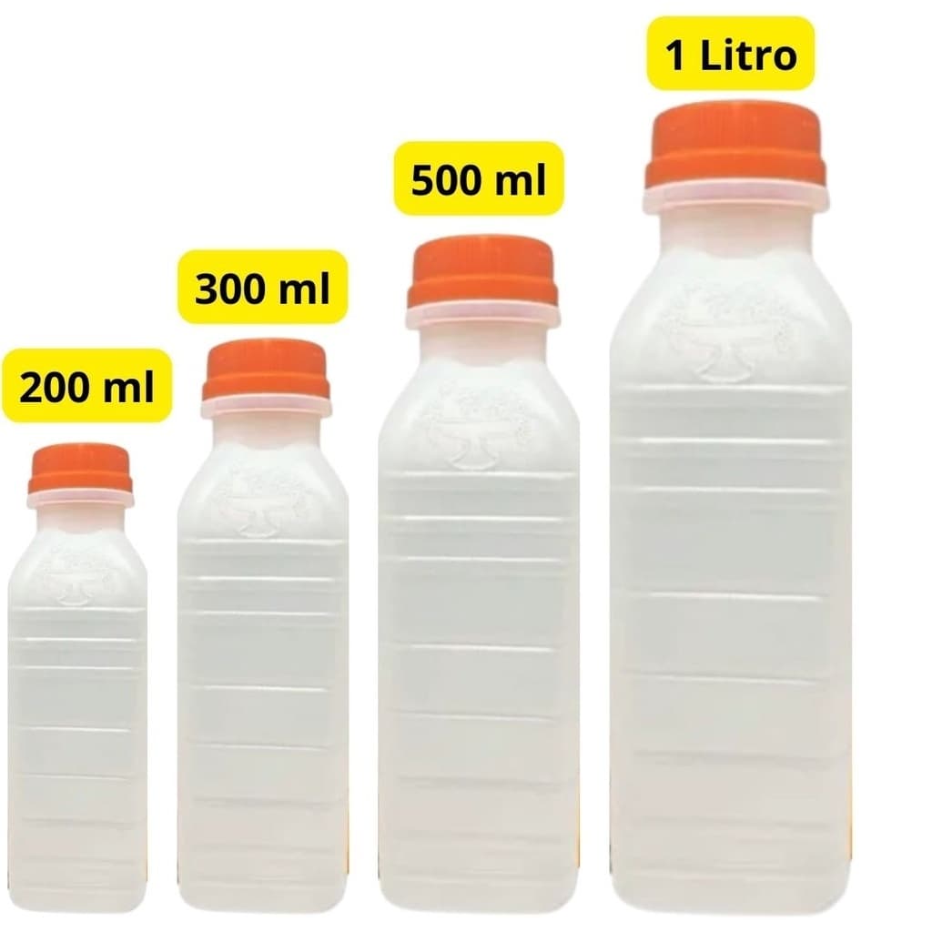 Garrafa Plastica  300ml 500ml e 1 litro com 10/25/50 unidades para suco com tampa
