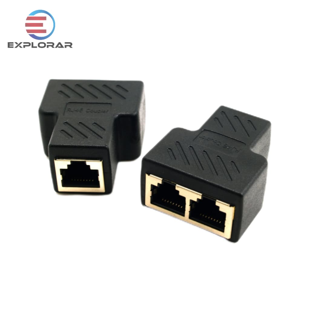 Adaptador Duplicador De Cabo De Rede Rj45 Internet Divisor Y Rj45  Conector Extensor Rj45 1 Para 2