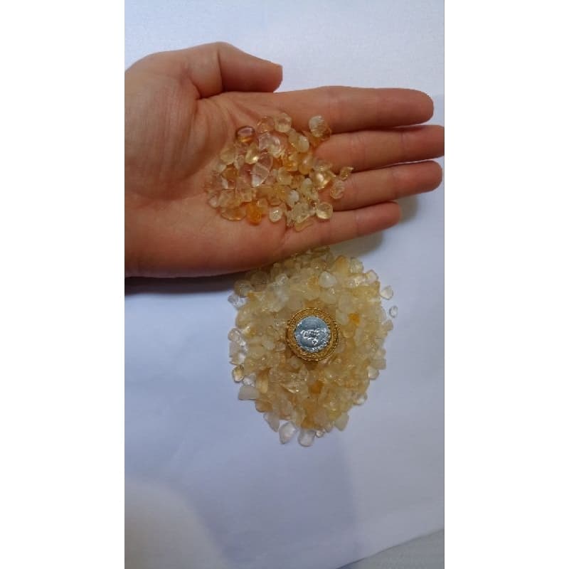 Pedra Cascalho Citrino Tamanho médio de 4 MM à 8 MM