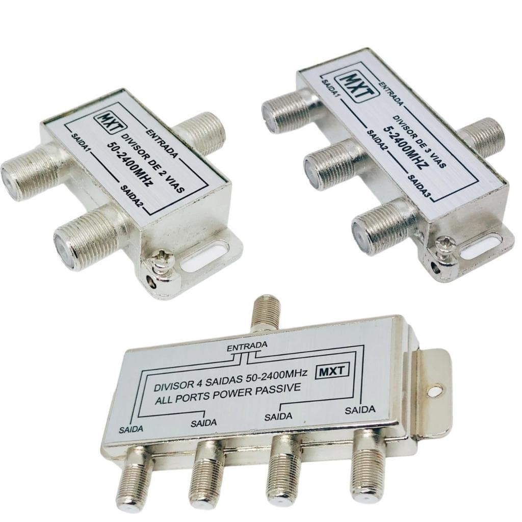 Divisor De Antena Universal Uhf Vhf Digital A Cabo 1X2 1X3 1X4