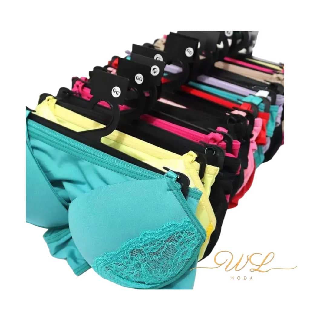 kit com 10 Conjuntos Lingerie Calcinha + sutiã promoção