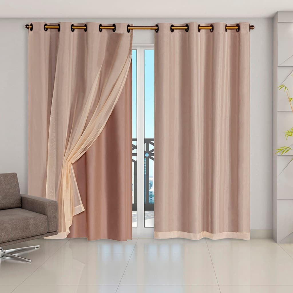 Cortina Veda Luz Blackout Blecaute PVC Com Tecido Voil Para Porta e Janela