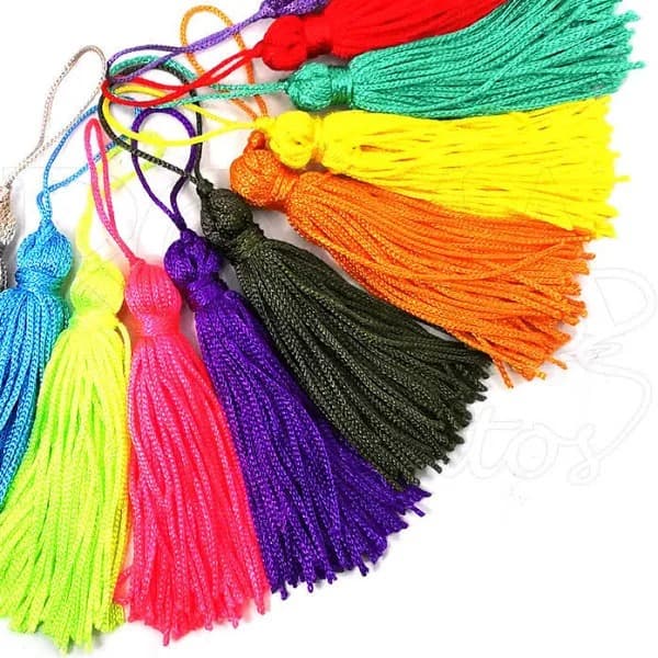 10 Pingentes Tassel com Franjas Cores Variadas