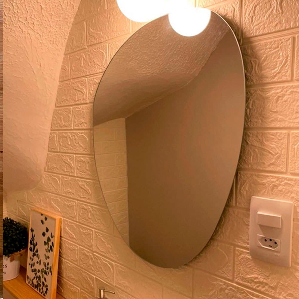 Espelho Organico De Parede Autocolante Luxo Moderno Banheiro Grande Tamanhos