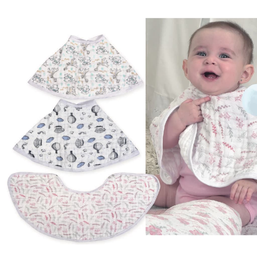 Babador 360 graus em tecido soft com botoes para regulagem