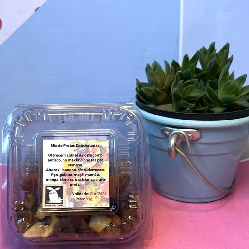 Petisco de Mix de Frutas Desidratadas para Coelhos - 50Gr