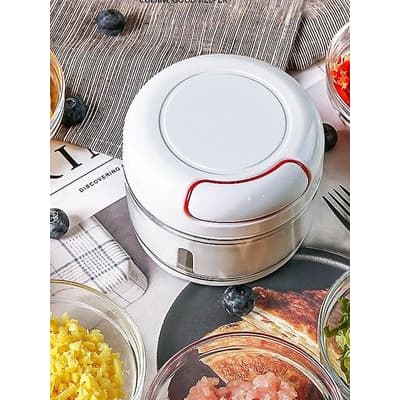 3 Unidade de Mini Processador Manual De Alimentos Com Lamina Inox Para Processamento Rápido De Vários Temperos