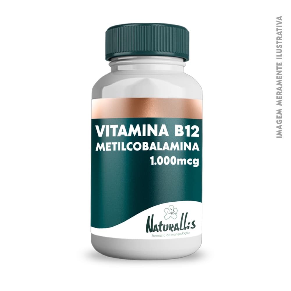 Vitamina B12 1.000mcg (Metilcobalamina) 60 ou 120 pastilhas sublingual - Naturallis