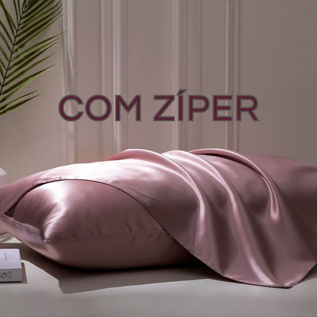 Fronha Capa para Travesseiro Cetim Anti Frizz com Zíper 02 Unidades