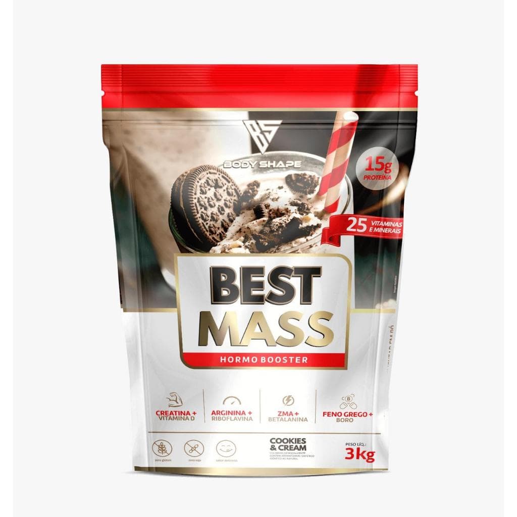 Hipercalórico 3kg Best Mass C/ Whey Protein E 1g Creatina