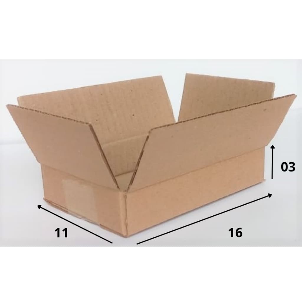 100 Caixas 16x11x3cm Padrão Correios Tipo 1p PAC SEDEX Modelo Maleta  Kit Lote de caixas ecommerce transportadora