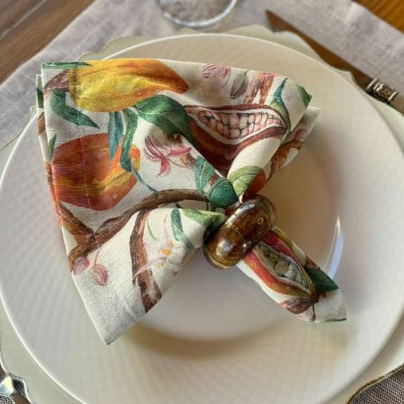 Kit 6 guardanapos Linho Misto Estampado 42 x 42 cm para Mesaposta