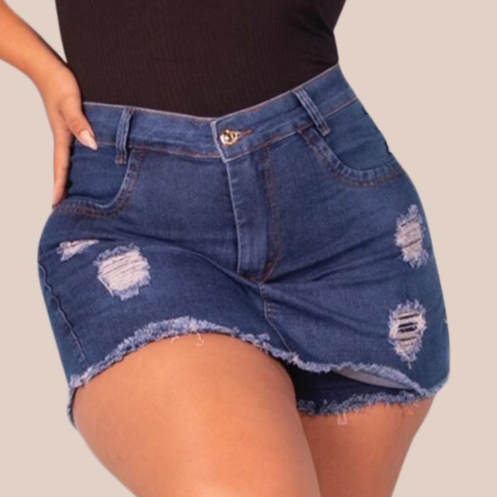 Short Saia Feminino Cintura Alta Plus Size Barra Desfiada