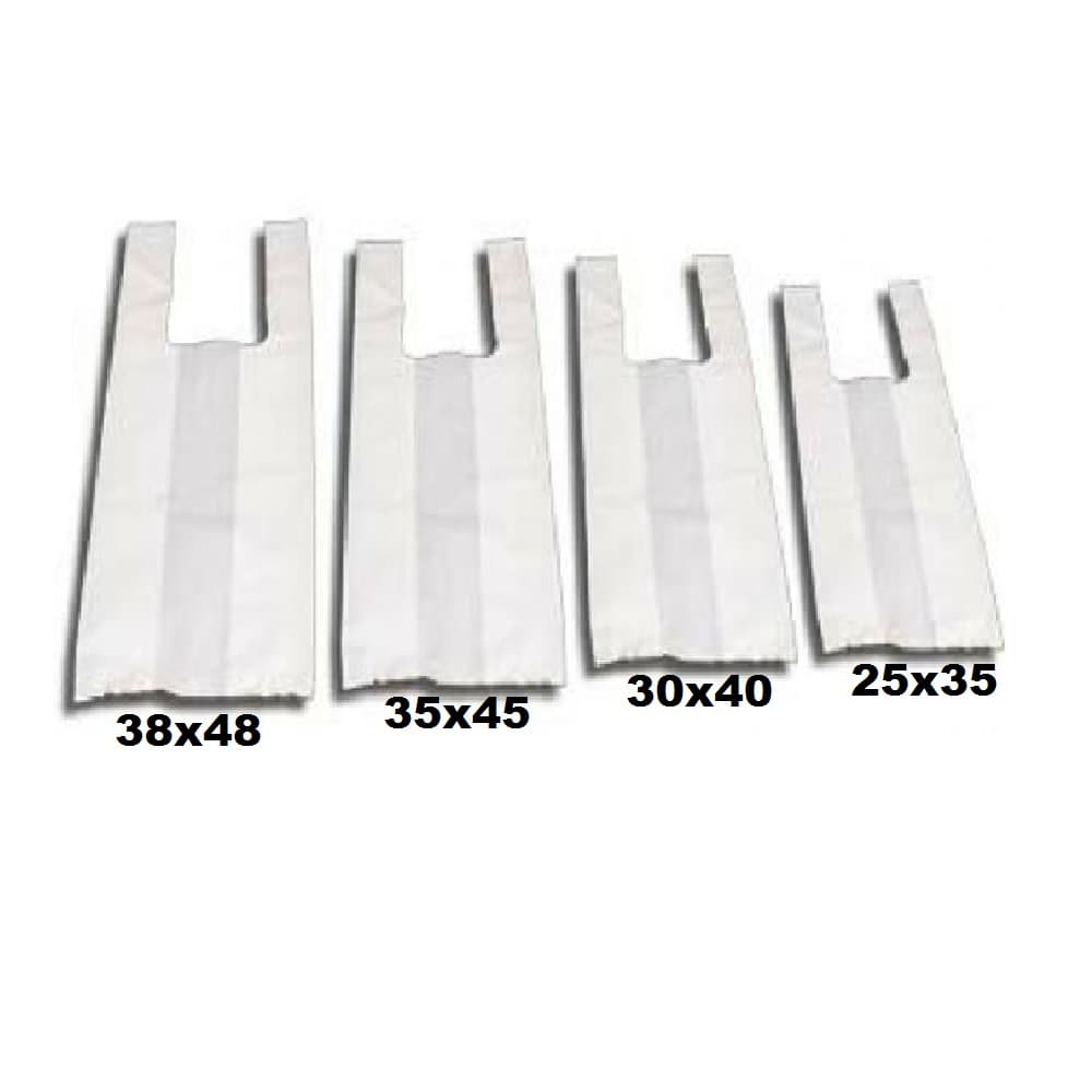 100un Sacola Plástica Branca 25x35 30x40 35x45 38x48