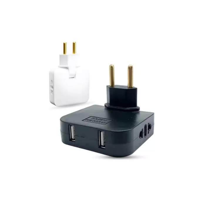 Adaptador Tomada 10a Dobrável Entrada 3 Pinos Com 2 Usb 2500W