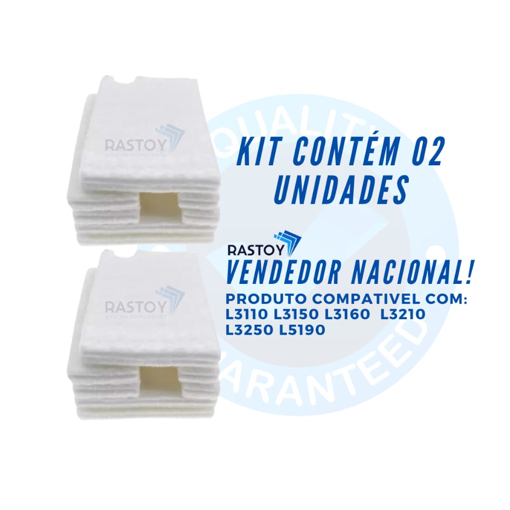 Kit 02 Feltro Almofada Esponja Absolvente para Epson L3100 L3110 L3115 L3150 L3250 L3160 L5190 L5290