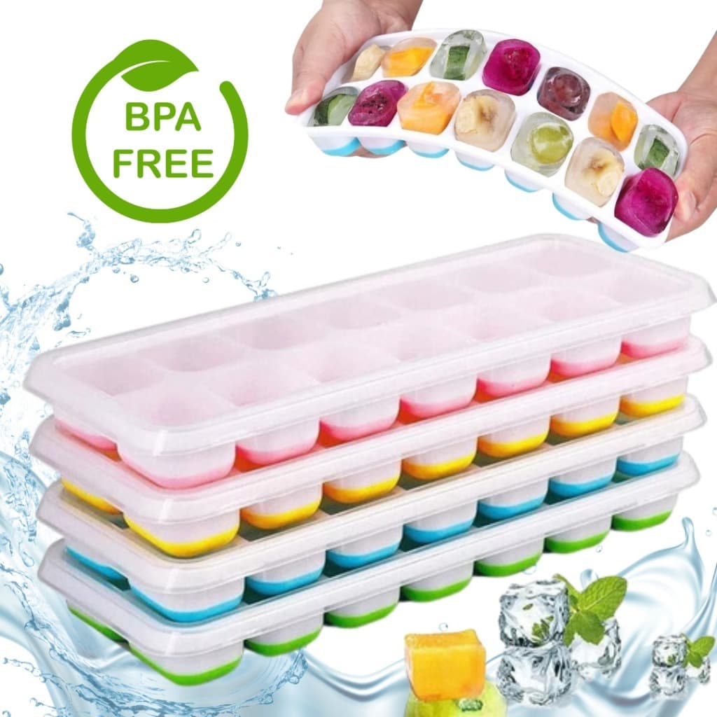 Formas de Gelo Silicone com Tampa