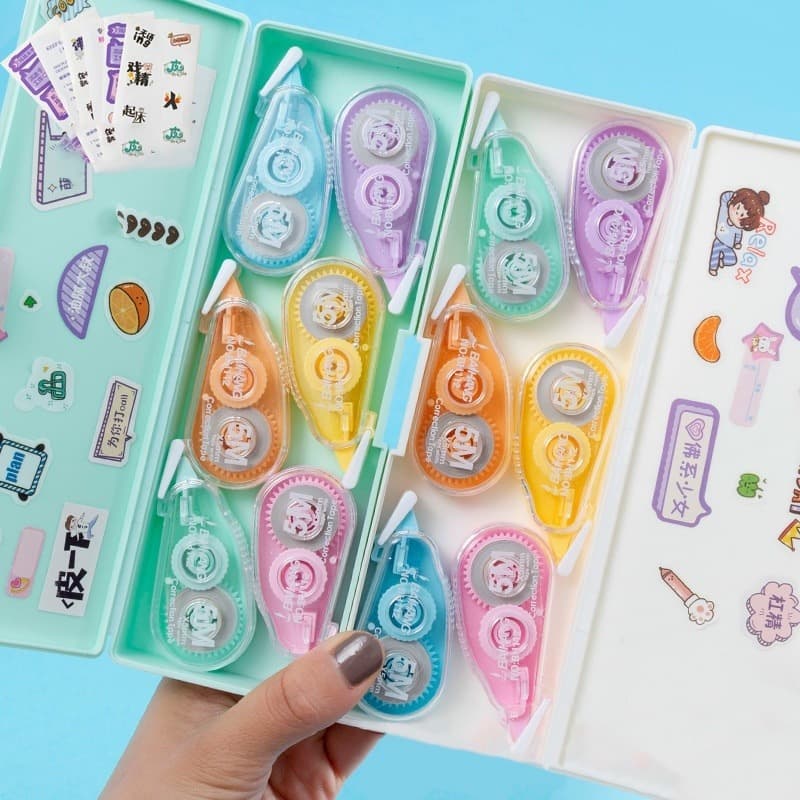 6 Peças Fita Corretiva Criativa Para Correção E Efetiva Corretivo Artigos De Papelaria Escola Escritório Modelos Aleatór