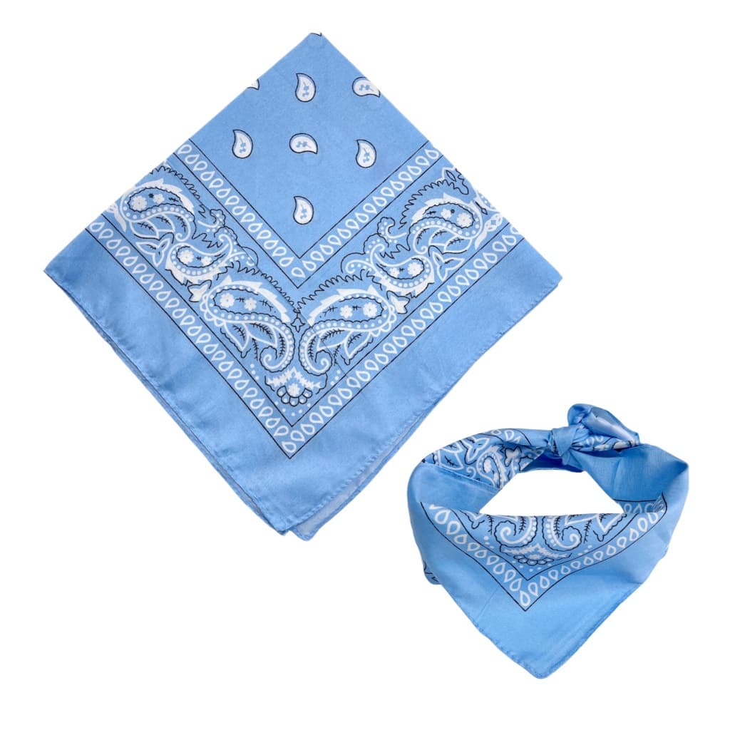 Bandana Estampada Lenço Azul Claro