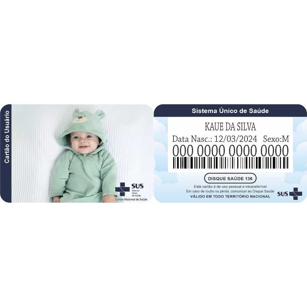Cartão do SUS Personalizado com foto ou tema