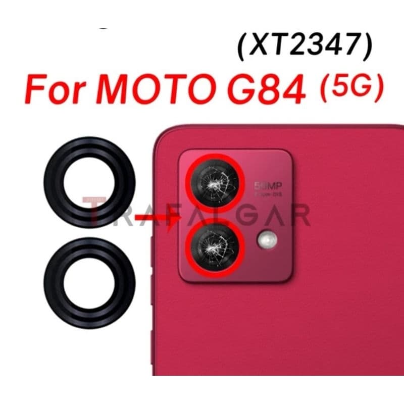 Lente Vidro de Câmera Traseira Compatível Moto G84 Xt2347 (2pçs)