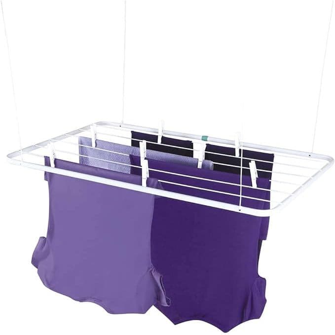 Varal De Teto 90cm x 56cm Mor Aço Branco ou Alumínio Oferta