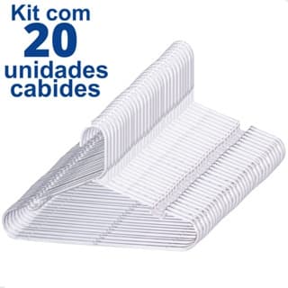 Kit 20 Cabide Infantil Acrílico Transparente Cristal Reforçado