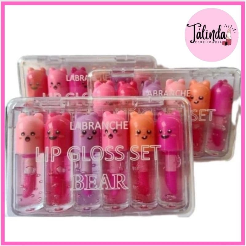 Caixinha 6 Mini Lip Gloss Com Brilho Lua e Neve - Super Fofo Vem na Caixinha
