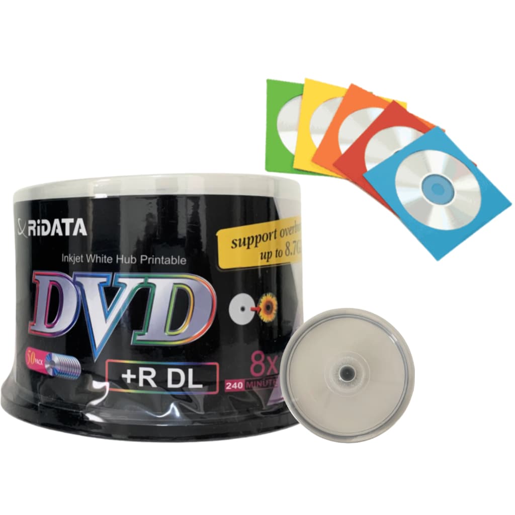 10 Unidades  Dvd+r Dl Printable Dual Layer 8.5gb Com Envelopes