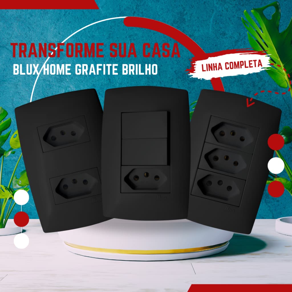 Seu Estilo, Suas Escolhas: Monte Seu Kit de Tomadas e Interruptores B.Lux Home Grafite