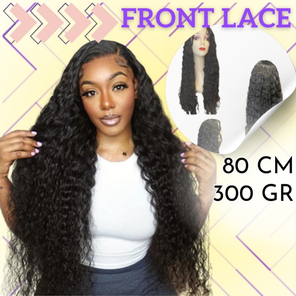 Peruca Front Lace FRISADA Repartição Fixa 80cm