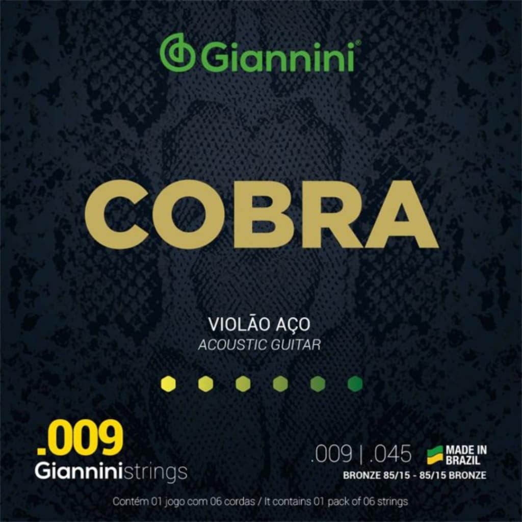 Encordoamento Giannini Cobra Violão Aço .009
