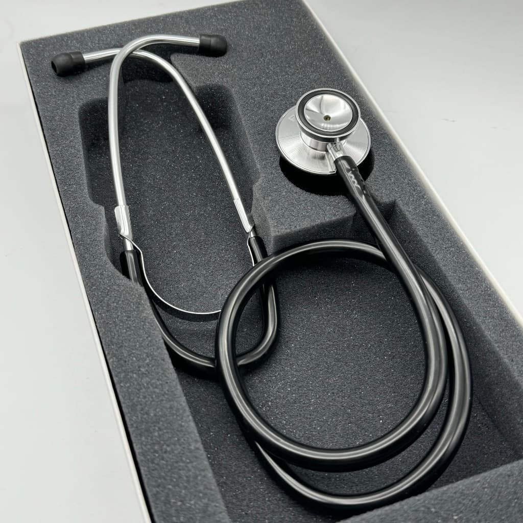 Estetoscópio P.A Med Preto Duplo Adulto e Infantil Enfermagem Estudante Excelente Ausculta