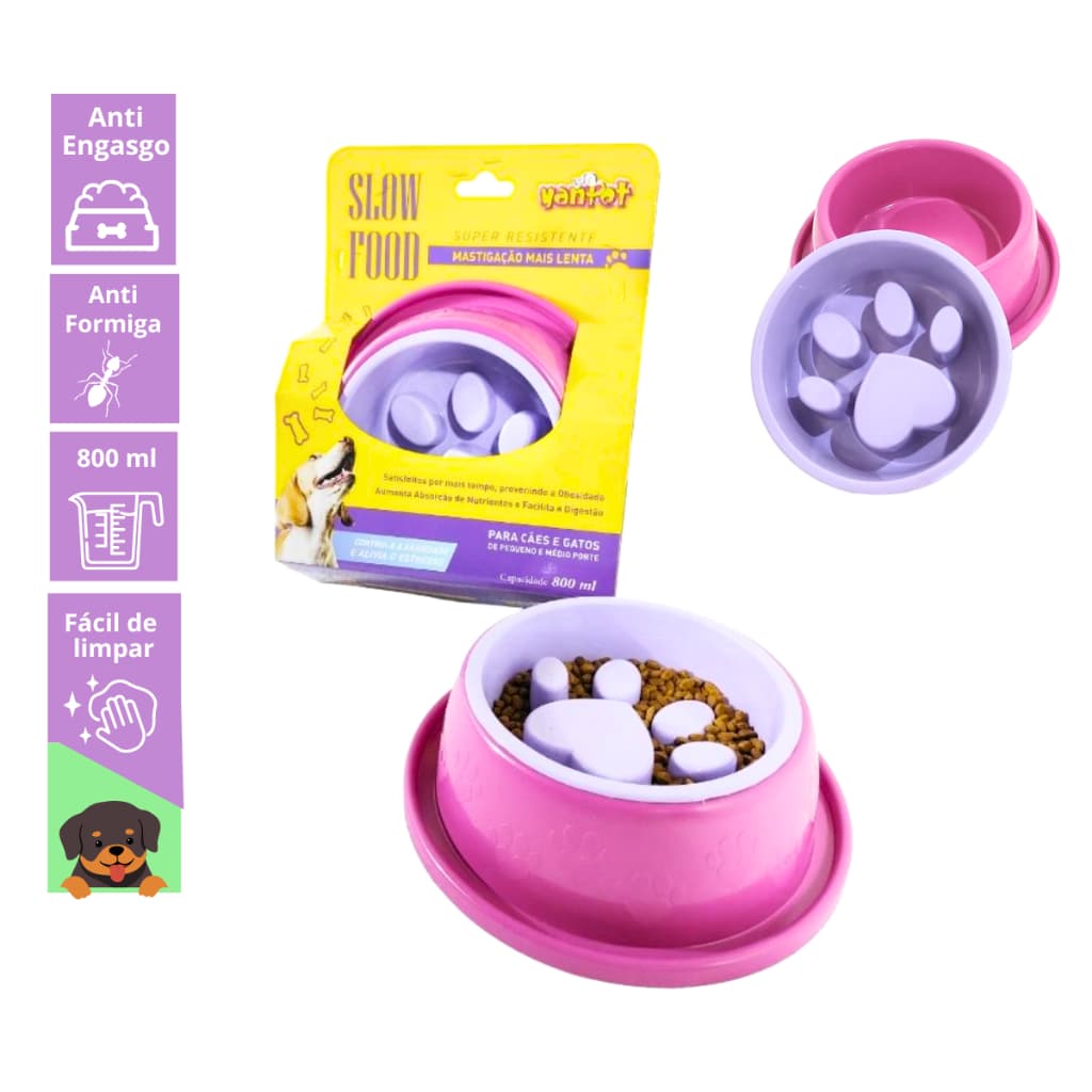 Comedouro Lento para Cães e Gatos Slow Food Cachorro Educativo Pet Anti Stress