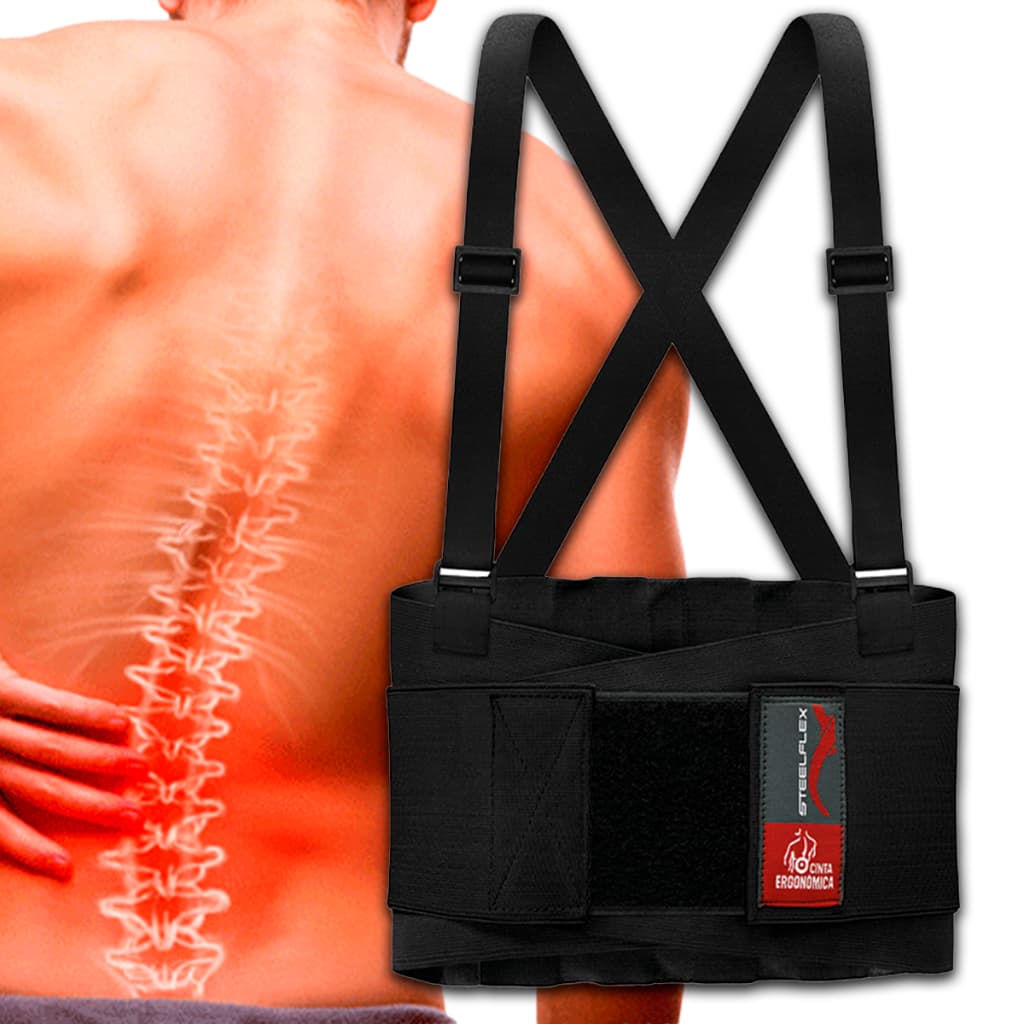 Cinta Ergonomica Reforcada Para Protecao Da Coluna Steelflex