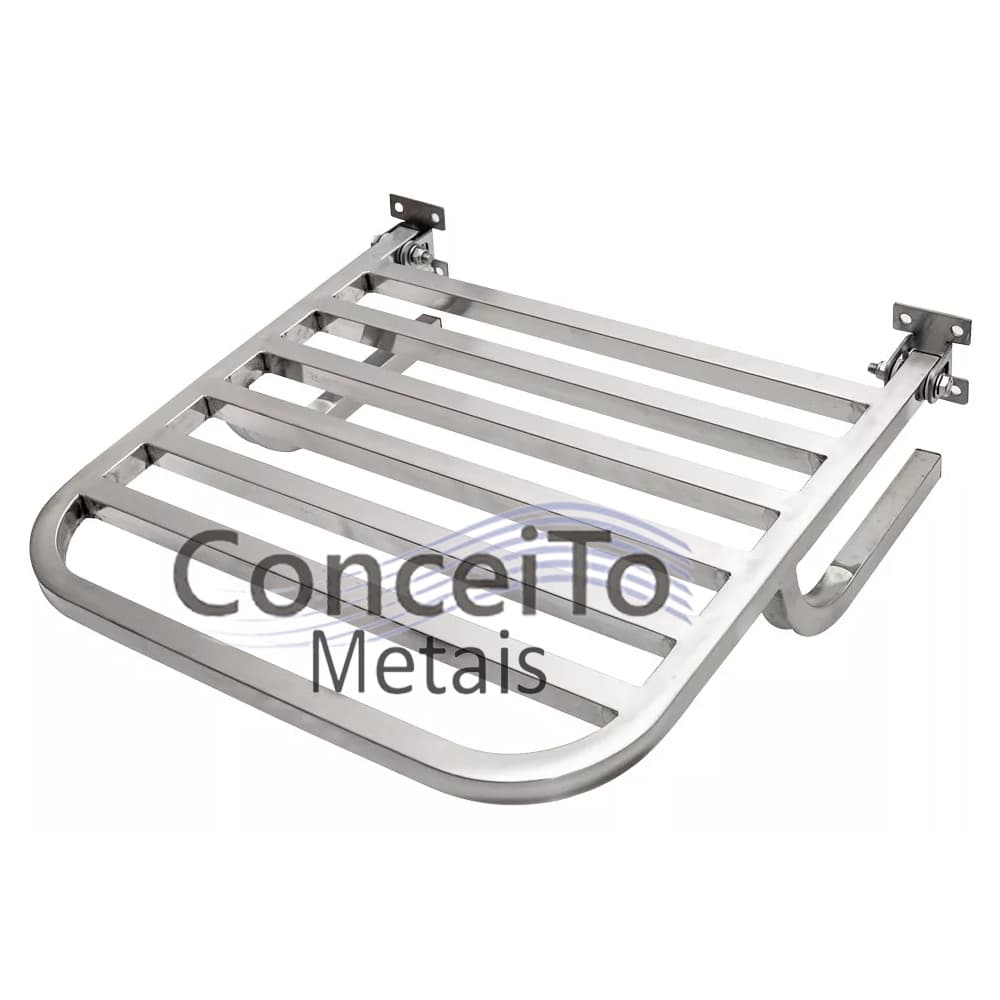 Banco articulado para banho em inox PNE 45x45cm Conceito Metais