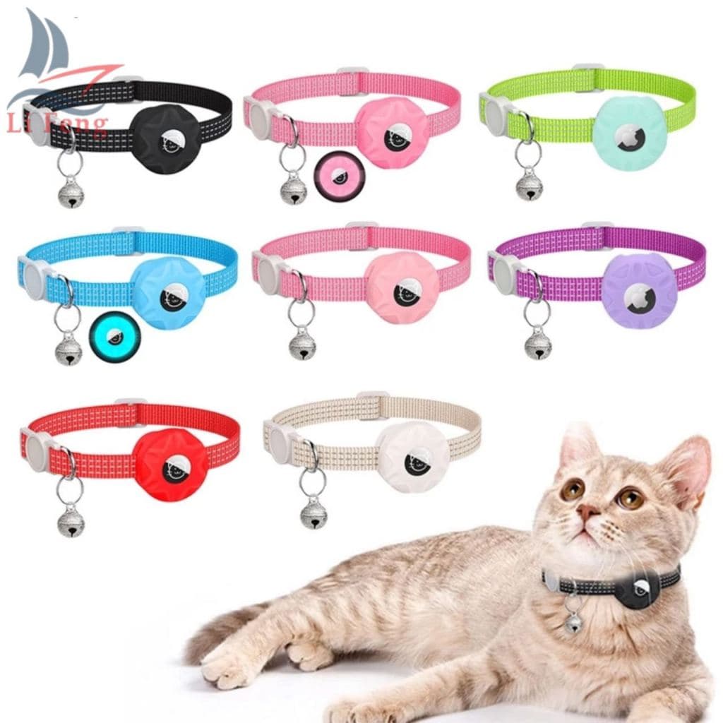 Coleira Para AirTag para Pets – Refletiva com Capa Protetora de Silicone (2 Unidades)