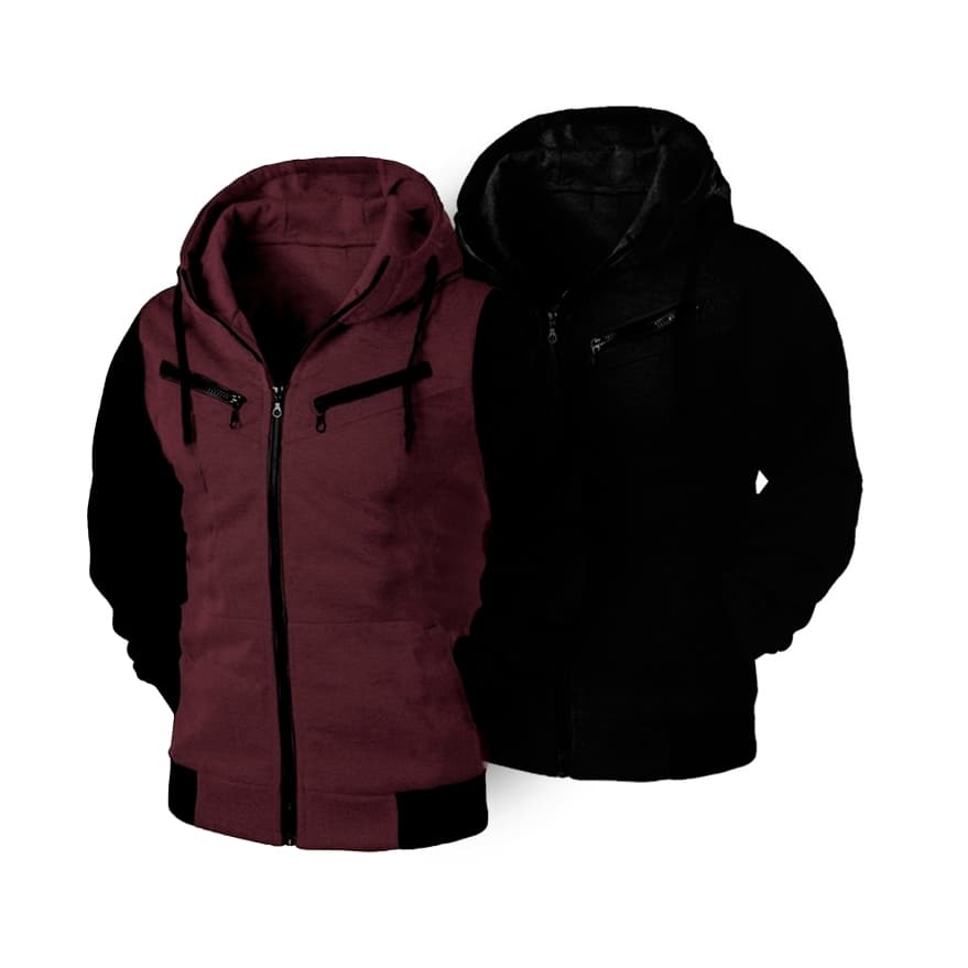 Kit 02 Jaquetas Blusa De Frio De Zíper Masculino e Feminino Cores Diversas