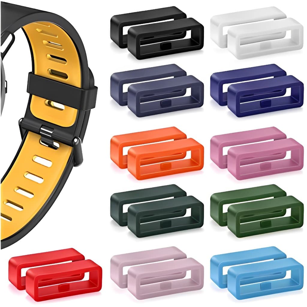 Kit 2 PassadorAnel/Borracha  pulseira relógio compatível com 16mm, 18mm, 20mm, 22mm para Amazfit, samsung, Hawei, garmin