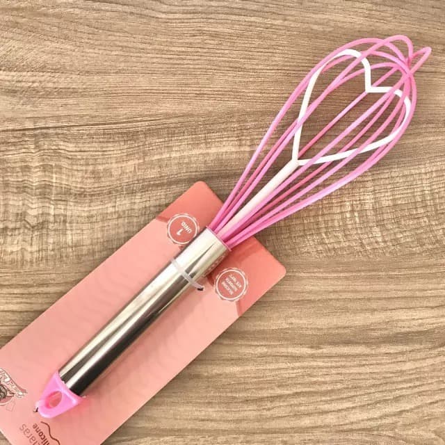 Fouet (fue) de silicone coração Rosa,pink,verde,lilas Silicone Cabo Inox