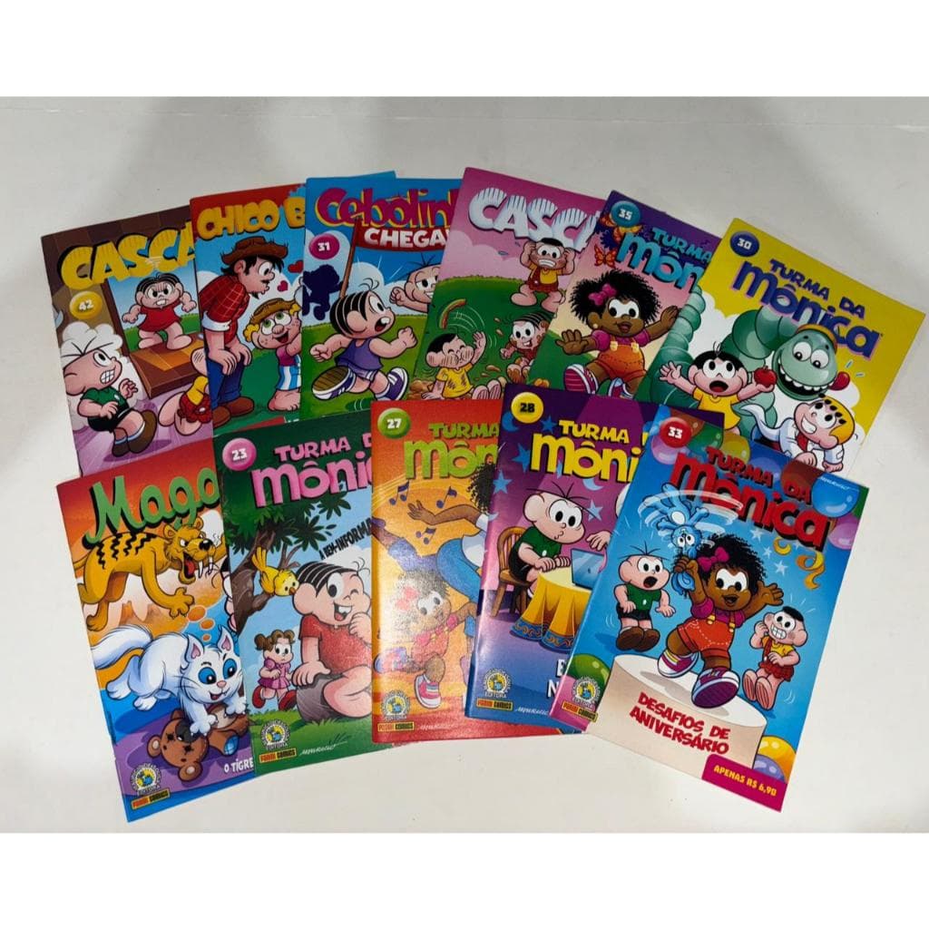 Kit Gibis Turma Da Monica Quadrinhos Variados Novos Chico Bento Cascão Cebolinha S Repetição Original Mauricio De Sousa
