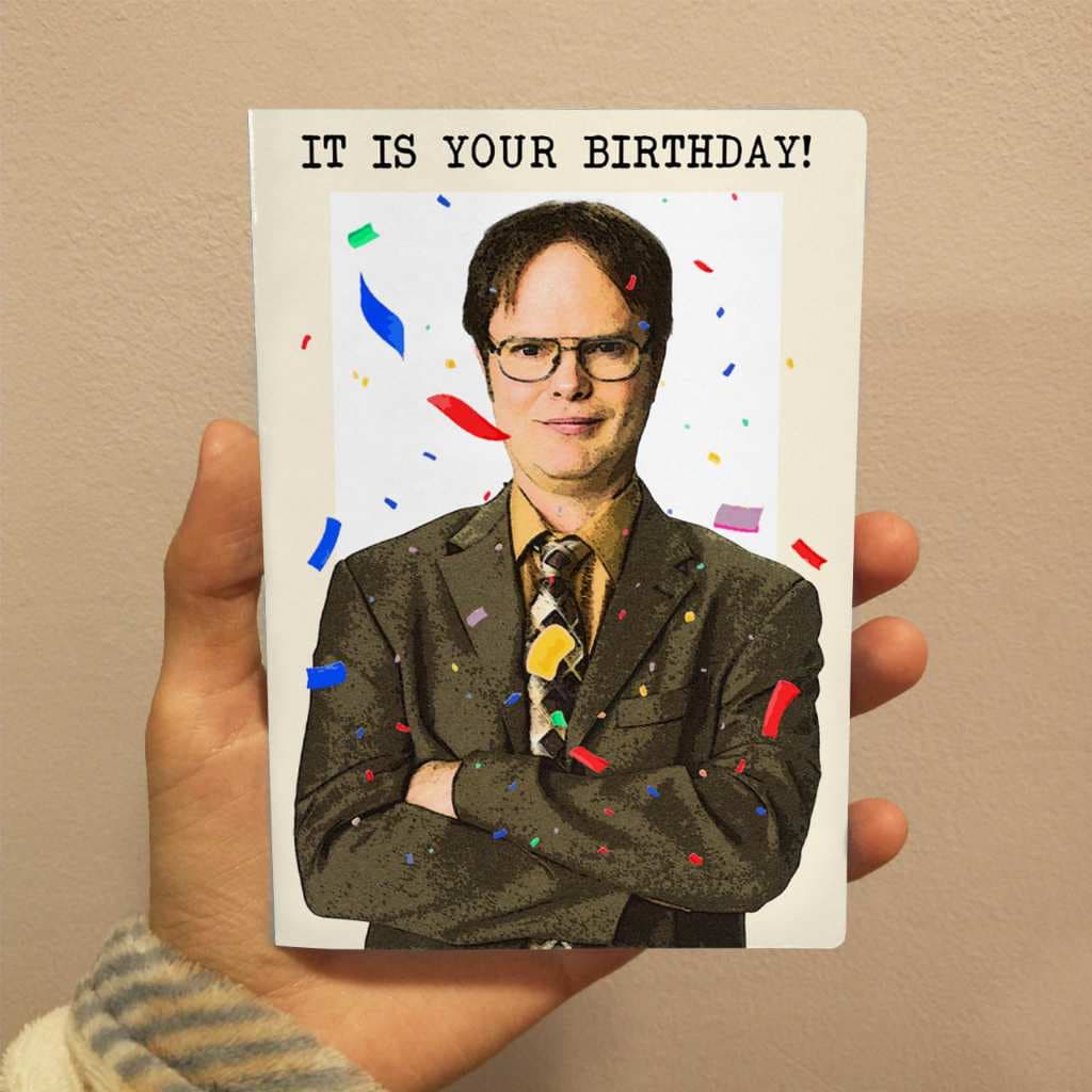 Cartão presente aniversário  Dwight Schrute