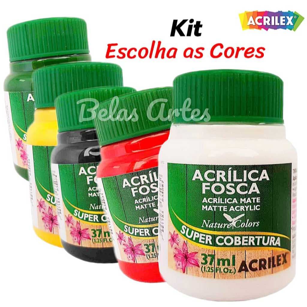 Tinta Acrílica Fosca 37ml Acrilex Kit Tintas