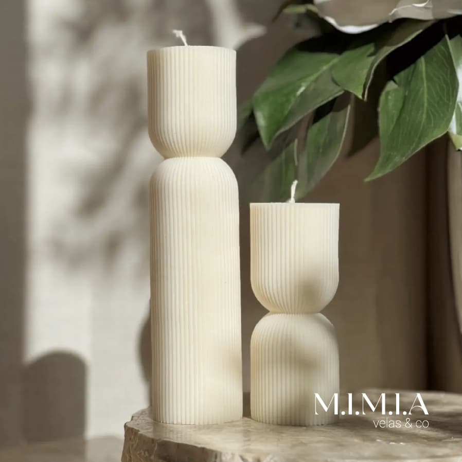 Vela Aromática Decorativa Estruturada Pilar Perfumada Artesanal Cera de Coco 100% Vegetal