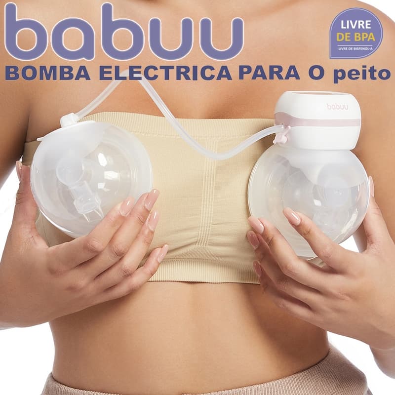 Bomba de leite elétrica de dupla sucção  Portátil Dupla Elétrica Mãos-Livres Recarregável e Silenciosa BABUU