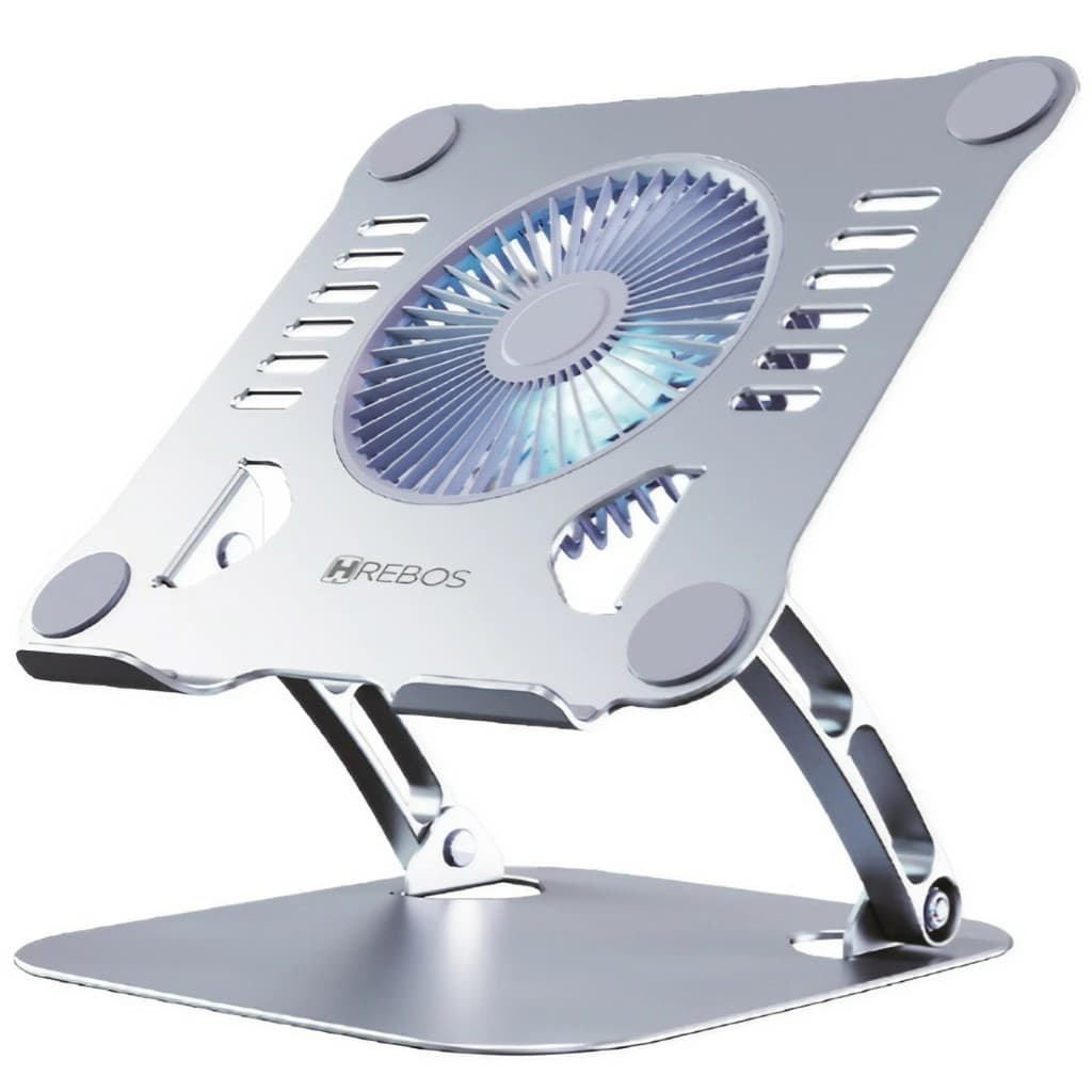 Suporte Apoio Apoiador Base Para Notebook Laptop Com Cooler Resfriamento de Alumínio Metal P/ Macbook Notebook Laptop Computador de Mesa Escritório Premium